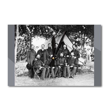 Washington, DC - Gen. Jefferson Davis and Staff Civil War Photograph (Acrylic Wall Clock)