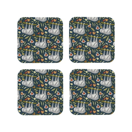 Coasters Set of 4 - cute sloth A Drink Coasters for Tabletop Protection Leather Coasters for Living Room Decor and Housewarming Gift Square
Coasters Set of 4 - cute sloth A Drink Coasters for Tabletop Protection Leather Coasters for Living Room Decor and Housewarming Gift Square