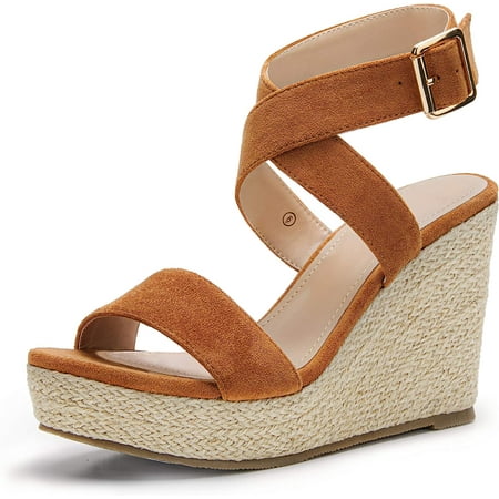 Coutgo Womens Wedge Espadrille Sandals Open Toe Ankle Cross Buckle Strap Platform Heel Slingback Summer Shoes
Coutgo Womens Wedge Espadrille Sandals Open Toe Ankle Cross Buckle Strap Platform Heel Slingback Summer Shoes