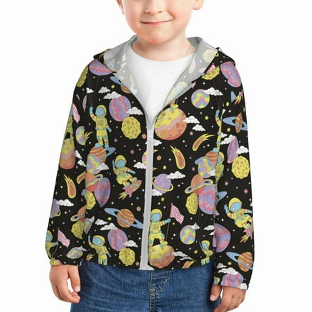 Vsdgher Cartoon Astronaut In Spacesuit Kids Sun Protection Hoodie with Zip Rash Guard Tops Children s Long Sleeve Sun Protection Clothing -
Vsdgher Cartoon Astronaut In Spacesuit Kids Sun Protection Hoodie with Zip Rash Guard Tops Children s Long Sleeve Sun Protection Clothing -