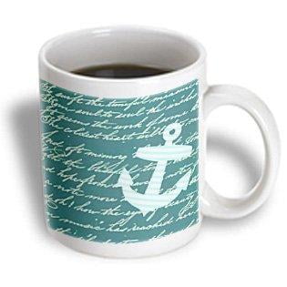 3dRose Turquoise anchor with teal blue background and handwriting - trendy striped sailor nautical design Ceramic Mug 15-ounce
3dRose Turquoise anchor with teal blue background and handwriting - trendy striped sailor nautical design Ceramic Mug 15-ounce
