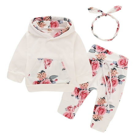 KIMI BEAR Newborn Baby Girls Outfits 3 Months Newborn Girls Autumn Outfits 6 Months Newborn Girls Casual Floral Print Pocket Hoodie + Pants + Headband 3PCs Set White
KIMI BEAR Newborn Baby Girls Outfits 3 Months Newborn Girls Autumn Outfits 6 Months Newborn Girls Casual Floral Print Pocket Hoodie + Pants + Headband 3PCs Set White