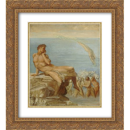 George Frederick Watts 2x Matted 20x24 Gold Ornate Framed Art Print 'Genius of Greek Poetry'