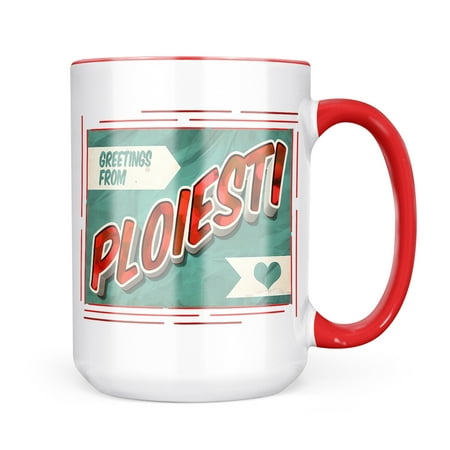 Neonblond Greetings from Ploiesti Vintage Postcard Mug gift for Coffee Tea lovers
Neonblond Greetings from Ploiesti Vintage Postcard Mug gift for Coffee Tea lovers