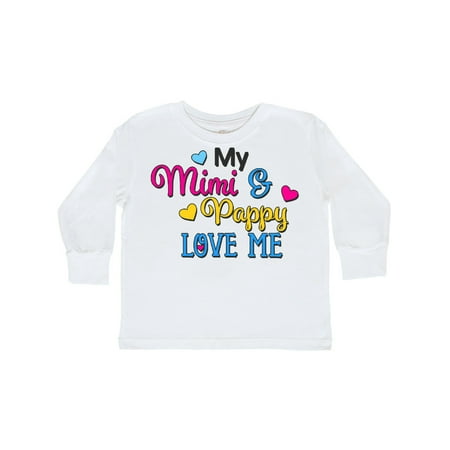Inktastic My Mimi and Pappy Love me with Hearts Gift Toddler Boy or Toddler Girl Long Sleeve T-Shirt