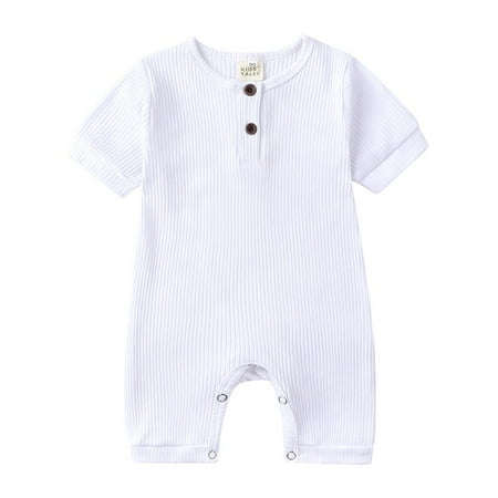 Newborn Boys Girls Short Sleeve Shorts Jumpsuit Summer Solid Color Bag Fart Coat Crewneck Button 6-12Months
Newborn Boys Girls Short Sleeve Shorts Jumpsuit Summer Solid Color Bag Fart Coat Crewneck Button 6-12Months