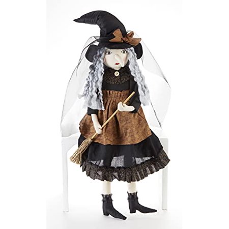 24 Sitting Country Witch with Brown Apron