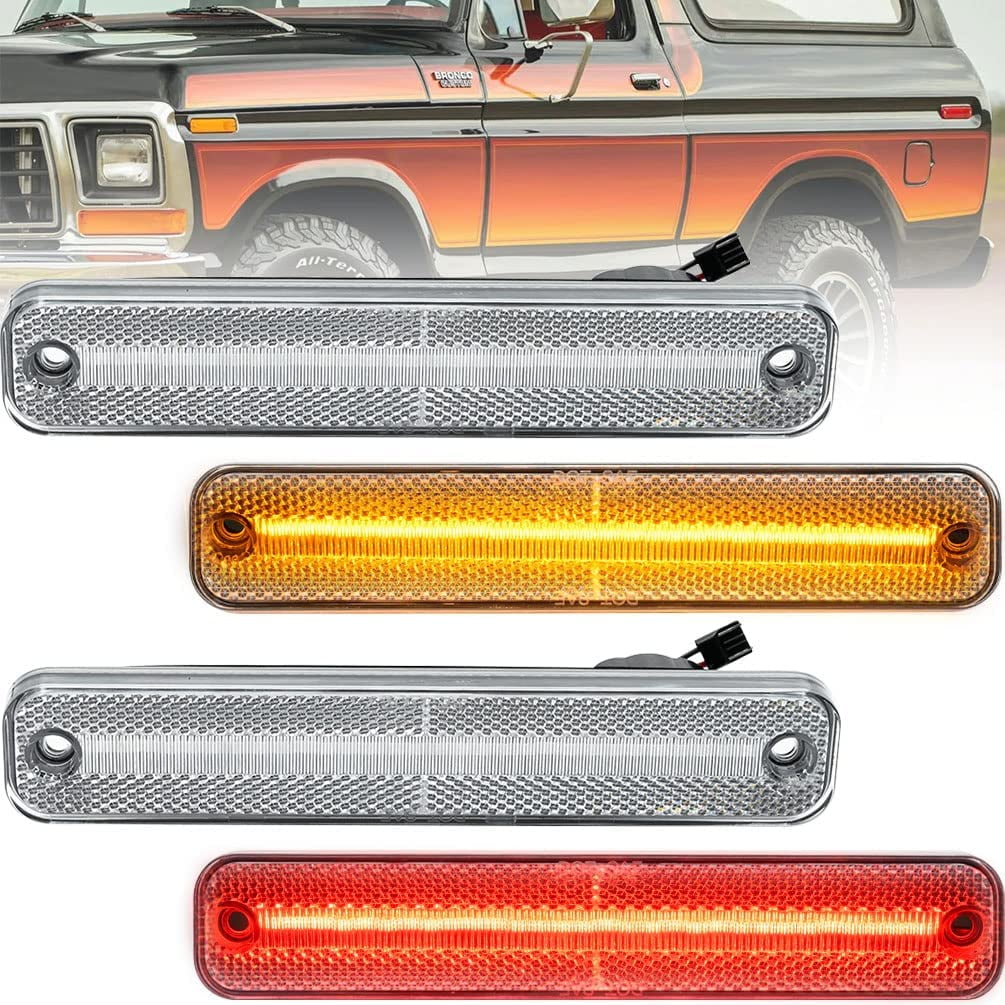 Njsbyl Amber Red Led Side Marker Lights Replacements For Ford