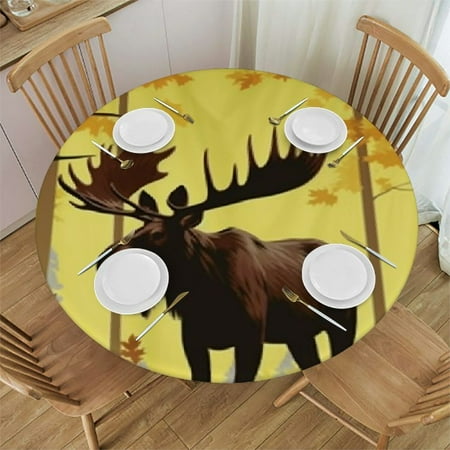 BCIIG Moose Trees Woods Round Table Cover Stain Resistant Washable Indoor Outdoor Tablecloth Kitchen Dining Wedding Parties Waterproof Fabric 100% Polyester 38-42
BCIIG Moose Trees Woods Round Table Cover Stain Resistant Washable Indoor Outdoor Tablecloth Kitchen Dining Wedding Parties Waterproof Fabric 100% Polyester 38-42