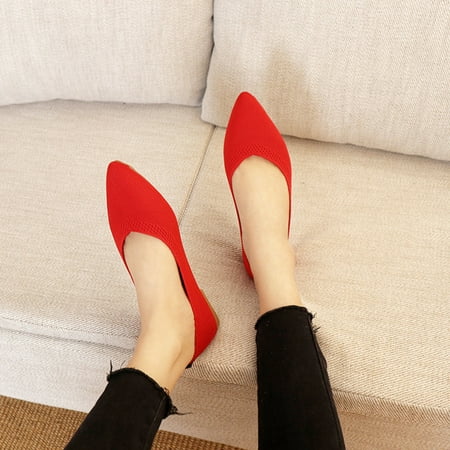 Women Classic Pointy Toe Ballet Flat Shoes Single Shoes Casual Shallow Mouth Flat Shoes for Spring 40 Red
Women Classic Pointy Toe Ballet Flat Shoes Single Shoes Casual Shallow Mouth Flat Shoes for Spring 40 Red