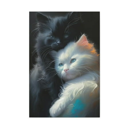 Barbara J Tender Cats 24” x 36” Cotton Canvas Wall Art Digital Print
