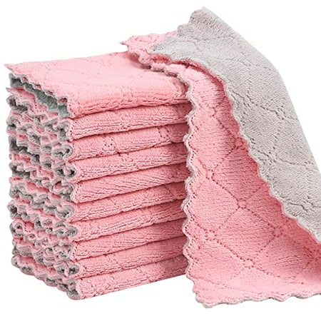 11Pack Kitchen Dish Cloths Reusable Dish Towels Nonstick Oil Washable Fast Drying Super Absorbent Coral Velvet Cleaning Cloths for Cleaning Tableware Kitchen Bathroom (Pink-grey10 x 6 )
11Pack Kitchen Dish Cloths Reusable Dish Towels Nonstick Oil Washable Fast Drying Super Absorbent Coral Velvet Cleaning Cloths for Cleaning Tableware Kitchen Bathroom (Pink-grey10 x 6 )