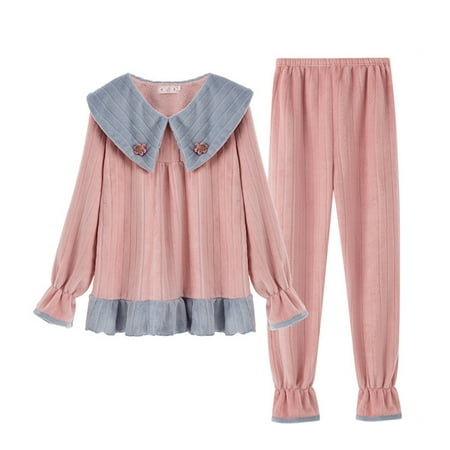 Women s Pajamas Set Fashion Fleece Long Sleeve Sleepwear Casual Warming Nightgown for Autumn Winter New
Women s Pajamas Set Fashion Fleece Long Sleeve Sleepwear Casual Warming Nightgown for Autumn Winter New
