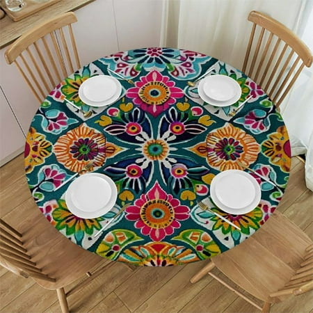 Palnkart Colorful Pattern Round Table Cover Stain Resistant Washable Indoor Outdoor Tablecloth Kitchen Dining Wedding Parties Picnic Farmhouse 100% Polyester Fiber 46-50
Palnkart Colorful Pattern Round Table Cover Stain Resistant Washable Indoor Outdoor Tablecloth Kitchen Dining Wedding Parties Picnic Farmhouse 100% Polyester Fiber 46-50