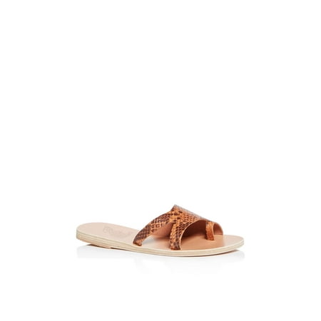 Ancient Greek Sandals Womens Kallos Leather Slip On Flat Sandals