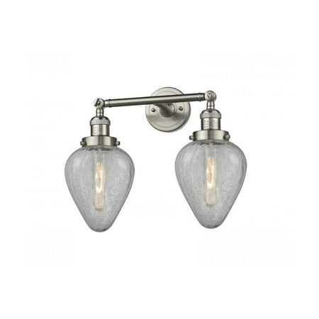 Brushed Satin Nickel Tone Bathroom Vanity 17 Wide Clear Crackle Glass Steel/Cast Brass Medium Base 2 Light Fixture
Brushed Satin Nickel Tone Bathroom Vanity 17 Wide Clear Crackle Glass Steel/Cast Brass Medium Base 2 Light Fixture