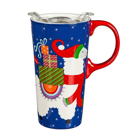 Ceramic Travel Cup 17 OZ. w/box Happy Llama 
Ceramic Travel Cup 17 OZ. w/box Happy Llama