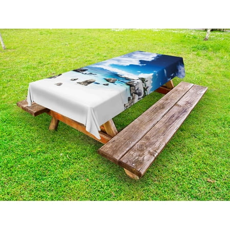 Landscape Outdoor Tablecloth Ocean Seascape Peaceful Beach with Rocks and Cloudy Sky Digital Print Decorative Washable Fabric Picnic Tablecloth 58 X 120 Inches White Blue and Grey by Ambesonne
Landscape Outdoor Tablecloth Ocean Seascape Peaceful Beach with Rocks and Cloudy Sky Digital Print Decorative Washable Fabric Picnic Tablecloth 58 X 120 Inches White Blue and Grey by Ambesonne