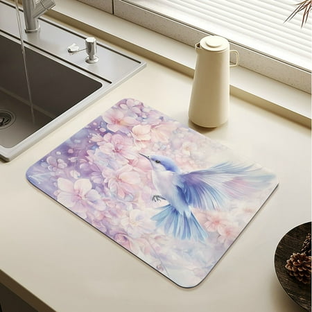 Wobogo Blue Birds Pink Flowers Dish Drying Mats Diatomaceous Earth Super Absorbent Non-slip Rubber Sole 23.6×19.7in
Wobogo Blue Birds Pink Flowers Dish Drying Mats Diatomaceous Earth Super Absorbent Non-slip Rubber Sole 23.6×19.7in