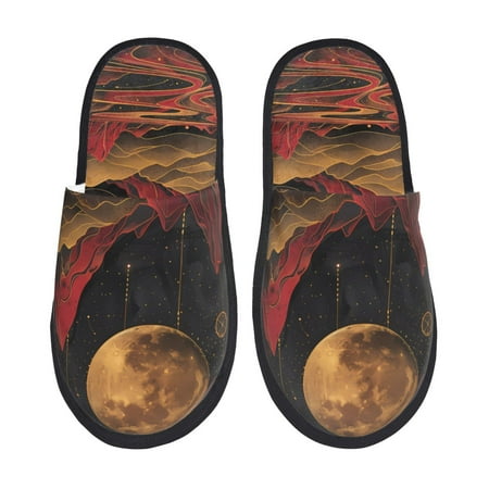 Noikeo Lunar Mountains Golden Rivers Pattern Cozy Slippers Indoor for Women and Mens Fuzzy House Shoes Soft Plush Warm Slip-on Slippers-Medium
Noikeo Lunar Mountains Golden Rivers Pattern Cozy Slippers Indoor for Women and Mens Fuzzy House Shoes Soft Plush Warm Slip-on Slippers-Medium