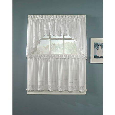 CHF & You Crochet Tailored Tier Curtain Panel, Set of 2