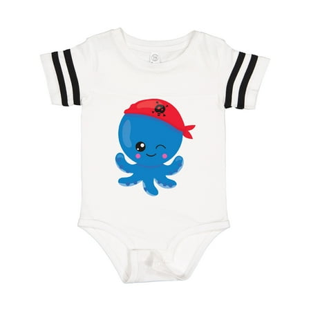 Inktastic Pirate Octopus Cute Octopus Little Octopus Gift Baby Boy or Baby Girl Bodysuit