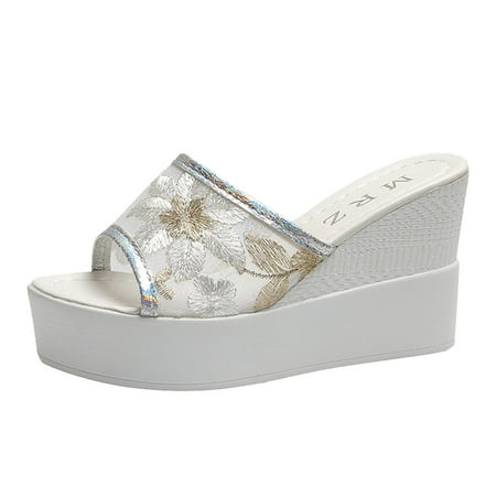 Rewenti Women s Slope Heel Mesh Fish Beak Sequins Casual Slippers Thick Sole Sponge Cake Sandals White 6(37)
Rewenti Women s Slope Heel Mesh Fish Beak Sequins Casual Slippers Thick Sole Sponge Cake Sandals White 6(37)