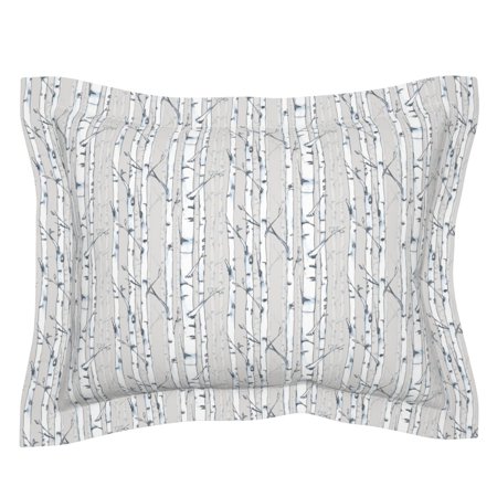 Birch Trees White Woodland Forest Nursery Nature Pillow Sham by Roostery