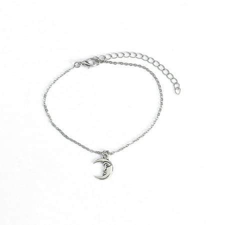 Women Girls Anklet Alloy Plating Moon Shape Beach Ankle Chain Accessories (Antique Silver)
Women Girls Anklet Alloy Plating Moon Shape Beach Ankle Chain Accessories (Antique Silver)