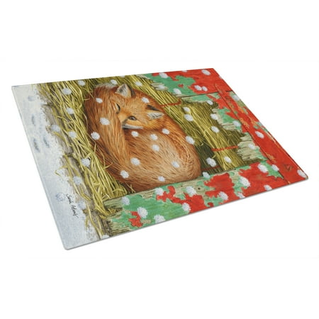 Caroline s Treasures Fox Sleeping in the Snow Glass Cutting Board Large 
Caroline s Treasures Fox Sleeping in the Snow Glass Cutting Board Large
