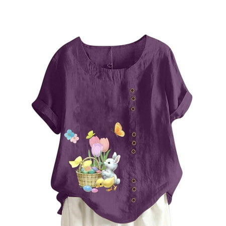 Cute Scrub Tops for Women Casual Dressy Rabbit Eggs Print Short Sleeve Summer Shirts Lightweight Casual Cap Sleeve Loose Tee with Pockets
Cute Scrub Tops for Women Casual Dressy Rabbit Eggs Print Short Sleeve Summer Shirts Lightweight Casual Cap Sleeve Loose Tee with Pockets