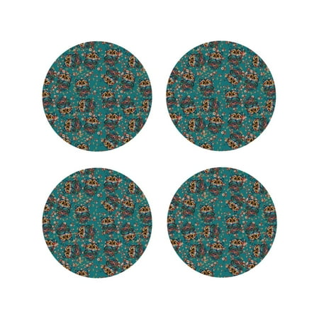 Drink Coasters Set of 4 Colourful Owl Flowers Leather Coasters for Coffee Table Protector Heat Resistant Cute Coasters for Home Decor Housewarming Gifts Bar Kitchen 4 Inch Round Shape
Drink Coasters Set of 4 Colourful Owl Flowers Leather Coasters for Coffee Table Protector Heat Resistant Cute Coasters for Home Decor Housewarming Gifts Bar Kitchen 4 Inch Round Shape