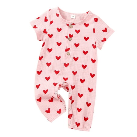 Canis Infant Baby Girls Romper Valentine s Day Love Heart Print Short Sleeve Cotton Linen Jumpsuit
Canis Infant Baby Girls Romper Valentine s Day Love Heart Print Short Sleeve Cotton Linen Jumpsuit