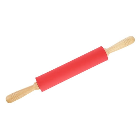 Silicone Dough Rolling Pin Wood Handle Rolling Pin Non-stick Rolling Stick Roller Baking Tools for Home (Red)
Silicone Dough Rolling Pin Wood Handle Rolling Pin Non-stick Rolling Stick Roller Baking Tools for Home (Red)
