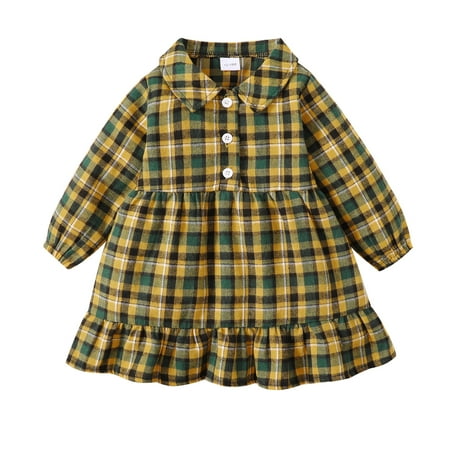 3T Baby Girls Dress 4T Girls Long Sleeve Dress Plaid Dress Toddler Girls Lapel Ruffle Plaid Dress Yellow Dress
3T Baby Girls Dress 4T Girls Long Sleeve Dress Plaid Dress Toddler Girls Lapel Ruffle Plaid Dress Yellow Dress
