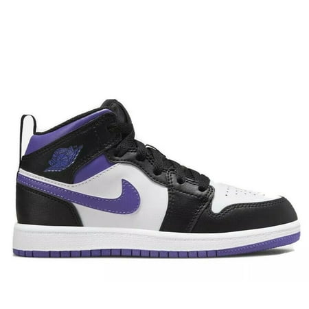 Little Kid s Jordan 1 Mid Black/Dark Iris-White (640734 095) - 11