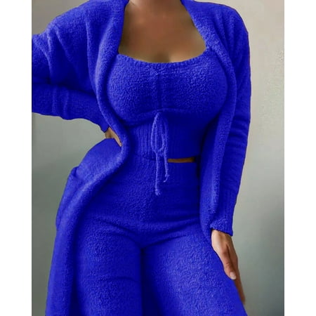 Women s Matching Sets 2023 Autumn Winter Plush Velvet Pajamas Set Crop Top+Long Pants+Coat 3 Pieces Suit Sleepwear Soft Pyjamas
Women s Matching Sets 2023 Autumn Winter Plush Velvet Pajamas Set Crop Top+Long Pants+Coat 3 Pieces Suit Sleepwear Soft Pyjamas