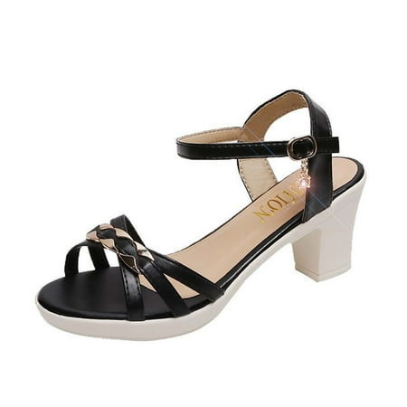 KIJBLAE Women Summer Sandals Shoes Elegant Chunky High Heels Sandals Female Open Toe Party Dress Sandals Buckle Strap Ladies Sandals Plus Size Black 40
KIJBLAE Women Summer Sandals Shoes Elegant Chunky High Heels Sandals Female Open Toe Party Dress Sandals Buckle Strap Ladies Sandals Plus Size Black 40