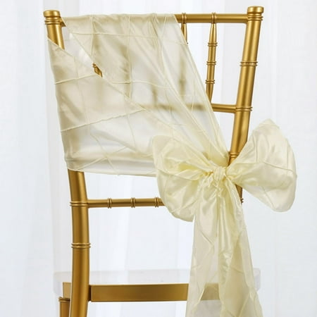 BalsaCircle 5 Pintuck Chair Sash Ivory