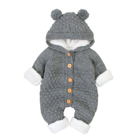 Honeeladyy Newborn Infant Baby Plus Velvet Winter Warm Coat Knit Outwear Hooded Jumpsuit Gray
Honeeladyy Newborn Infant Baby Plus Velvet Winter Warm Coat Knit Outwear Hooded Jumpsuit Gray