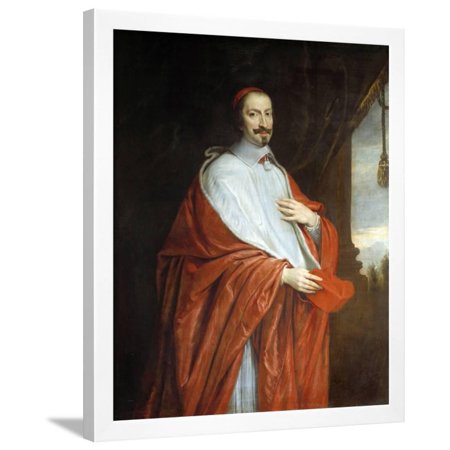 Portrait of the Cardinal Jules Mazarin by Philippe De Champaigne Framed Print Wall Art