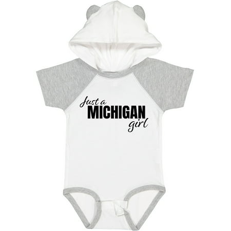 Inktastic Just a Michigan Born and Raised Gift Baby Girl Bodysuit