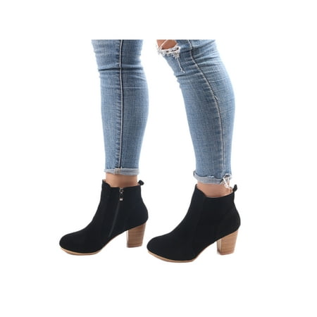 Daeful Womens Comfort Block Heels Ankle Boots Walking Anti-Slip Chunky Heel Booties Casual Faux Suede Shoes Black 5
Daeful Womens Comfort Block Heels Ankle Boots Walking Anti-Slip Chunky Heel Booties Casual Faux Suede Shoes Black 5