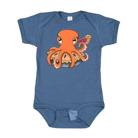 Inktastic Cute Octopus with Pie Gift Baby Boy or Baby Girl Bodysuit