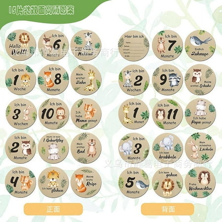 1 Set Wooden Baby Monthly Milestone Cards Baby Monthly Milestone Marker Discs