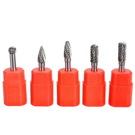 5Pcs Tungsten Carbide Burr 6Mm Drill Bit Set Electric Grinder Accessories for Metal Engraving Grinding