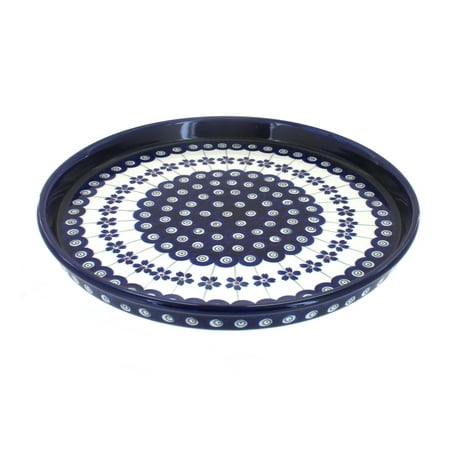 Blue Rose Polish Pottery Flowering Peacock Torte Plate 
Blue Rose Polish Pottery Flowering Peacock Torte Plate