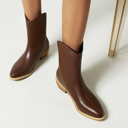 YOTAMI Womens Shoes Winter Sleeve Medium Heel Plain Sleeve And Fleece Low Ankle Boots Winter Brown
YOTAMI Womens Shoes Winter Sleeve Medium Heel Plain Sleeve And Fleece Low Ankle Boots Winter Brown