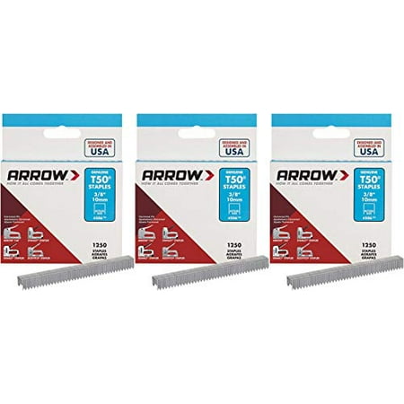Arrow Fastener 506 Genuine T50 3/8-Inch Staples 1250-Pack - 3 Pack