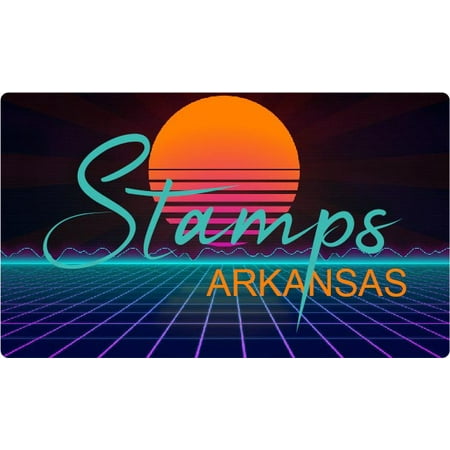 Stamps Arkansas 4 X 2.25-Inch Fridge Magnet Retro Neon Design
